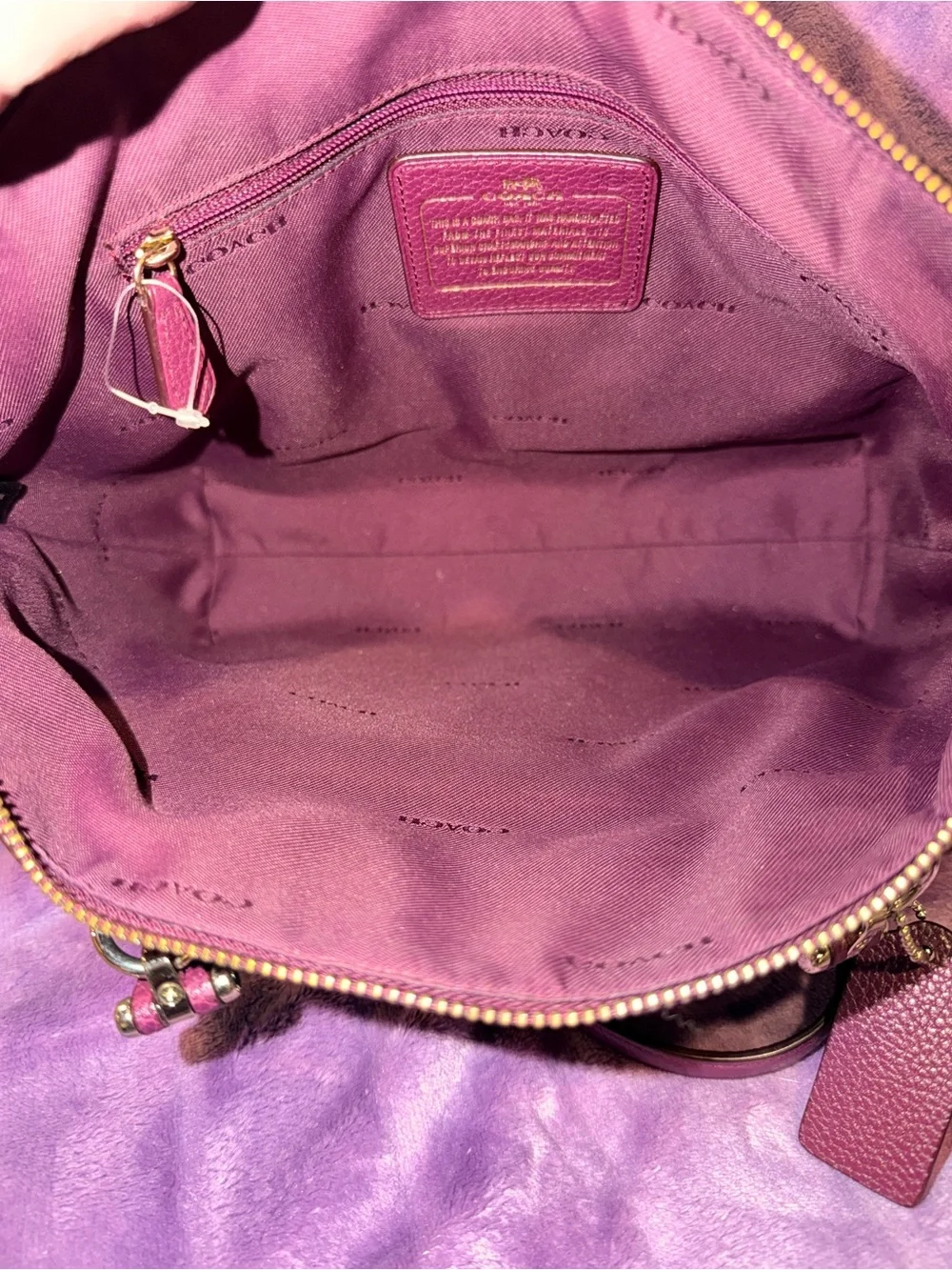 Coach Prairie Satchel in Plum with Matching Wristlet